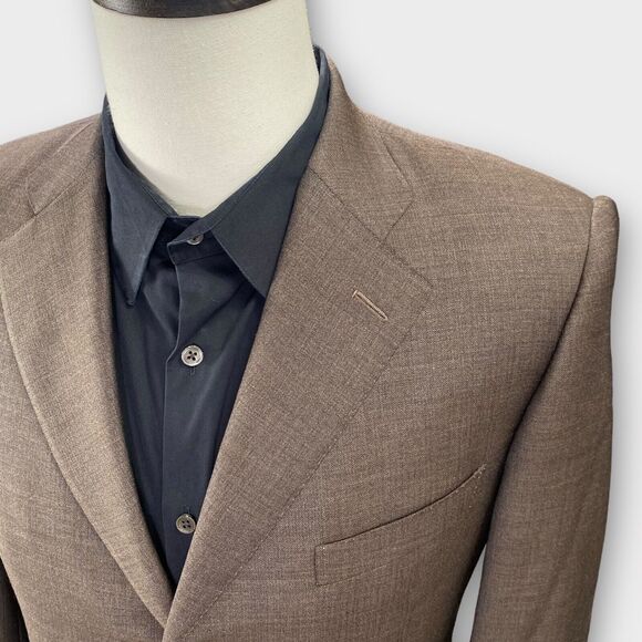 Ermenegildo Zegna Neiman Marcus Blazer Mens 42R 'Traveller' Brown Herringbone - Picture 3 of 12
